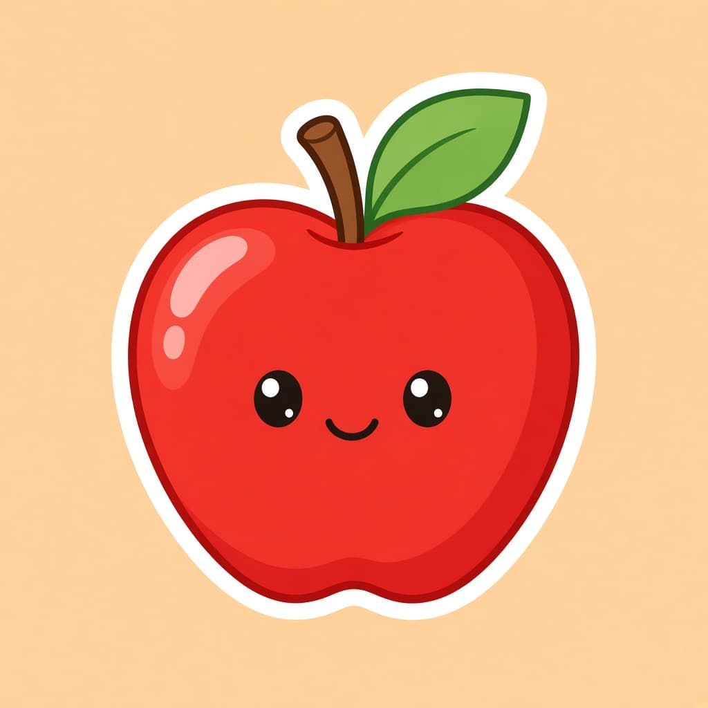 A shiny red apple