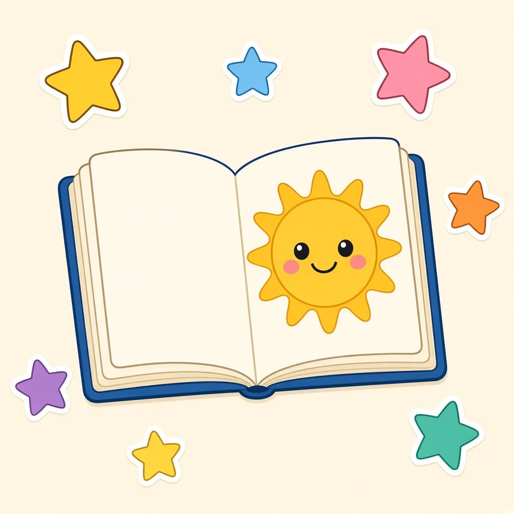 An open picture book