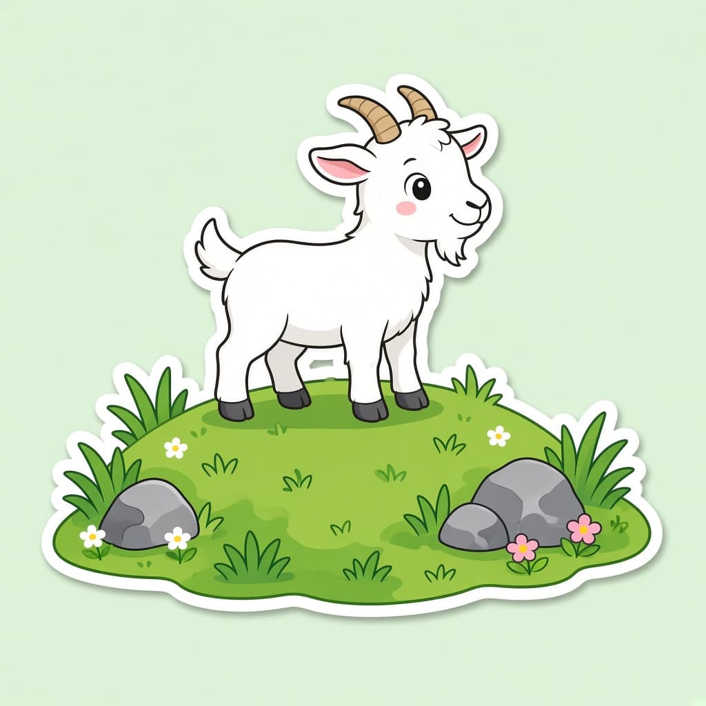 A friendly white goat