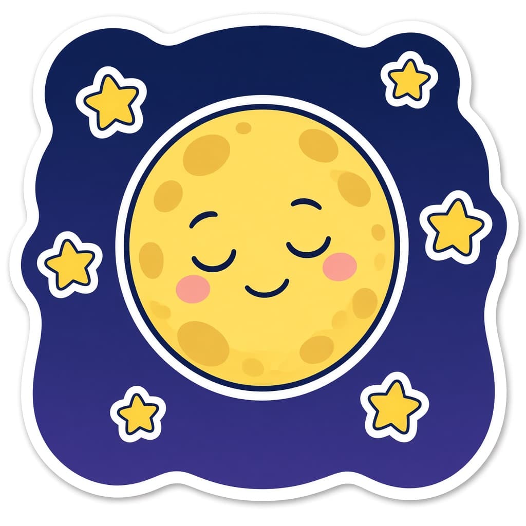 A sleepy yellow moon