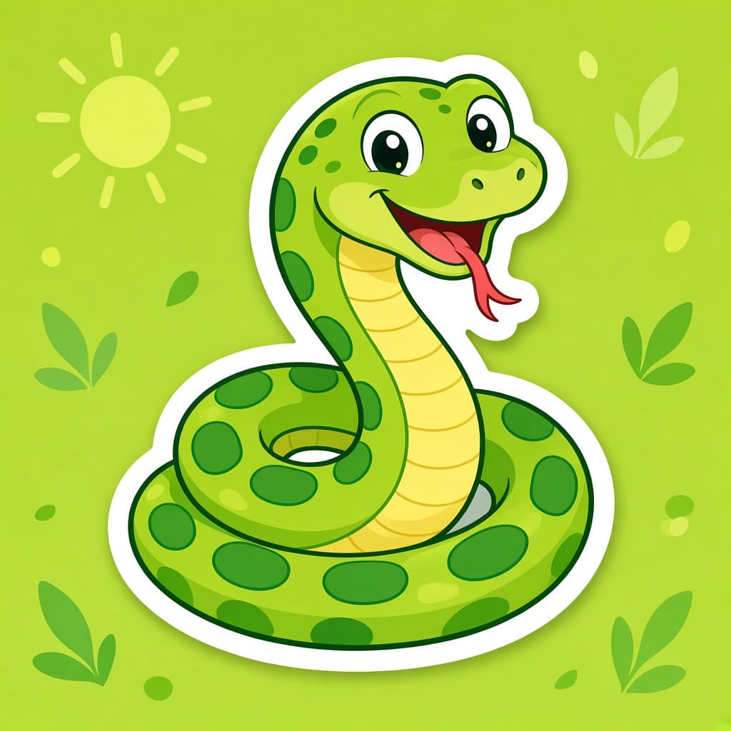 A curly green snake