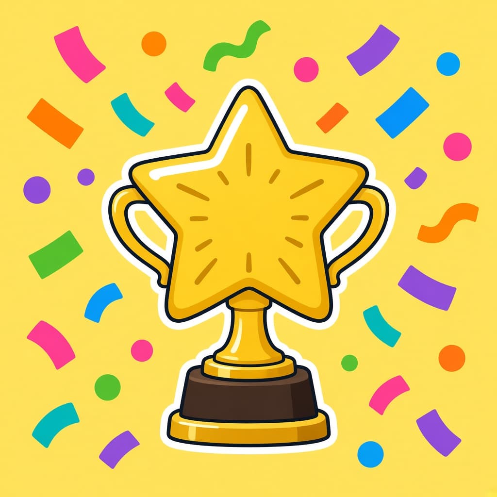 A gold star trophy